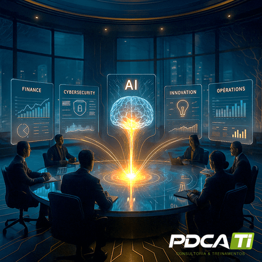 Representação Visual dos desafios estratégicos de lidar com a IA nos negócios. Casos reais de uso da IA que exigem gestão de riscos da IA