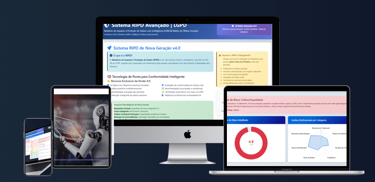 Sistema automatizado RIPD - LGPD. Execute uma avaliação de RIPD em minutos