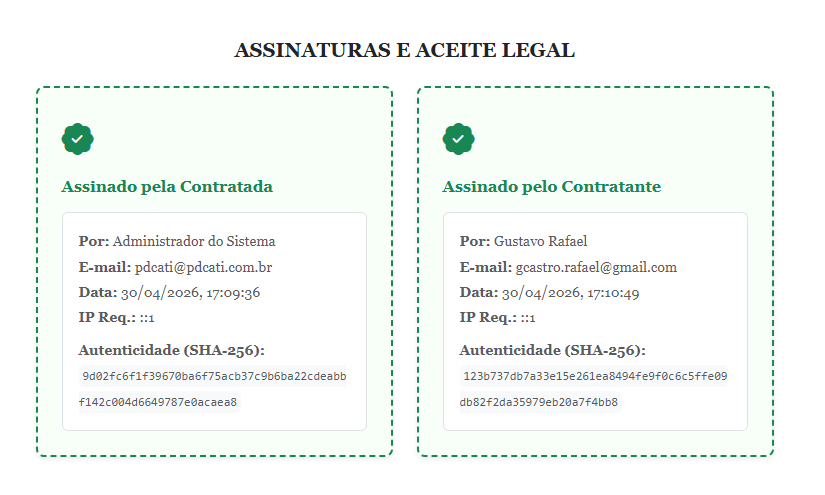 Bloco de Assinatura Bilateral Auditável