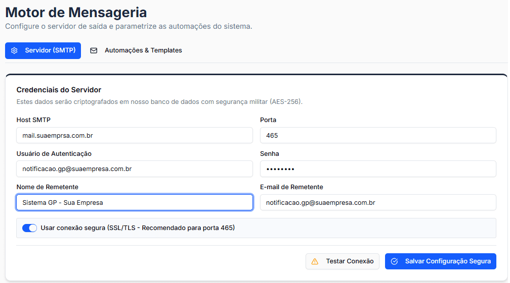 Configuração Avançada de Gateway SMTP