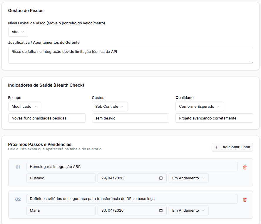 Módulo do Gerador de Status Report Semanal