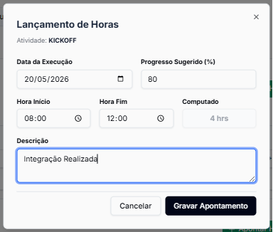 Modal Inteligente de Lançamento Baseado em Validação de Fuso Horário