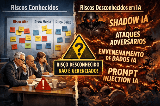 Comparativo de Riscos Conhecidos vs Riscos Desconhecidos em IA