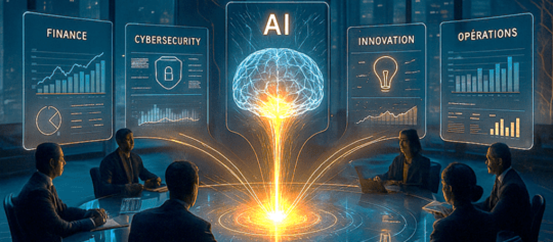 Representação Visual dos desafios estratégicos de lidar com a IA nos negócios. Casos reais de uso da IA que exigem gestão de riscos da IA