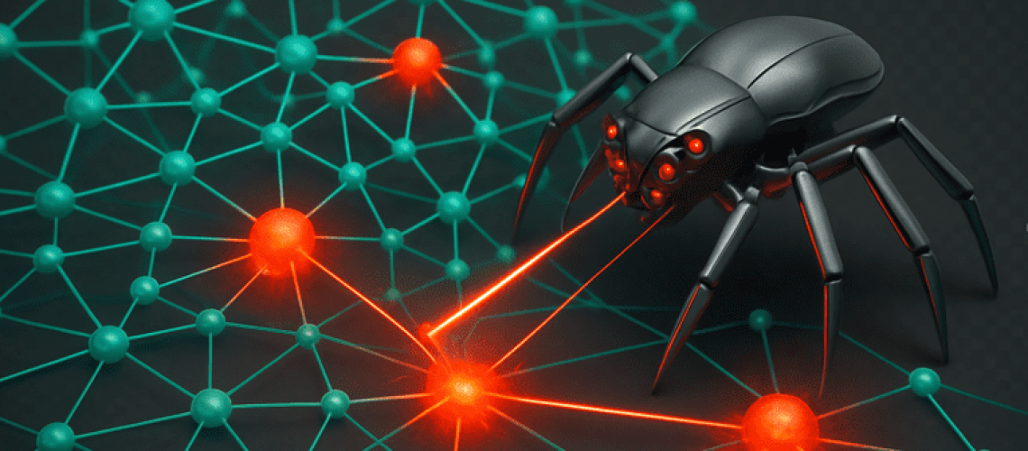 Ilustração representando o ataque hacker, com destaque para o sistema financeiro criptomoedas e segurança da informação corporativa.